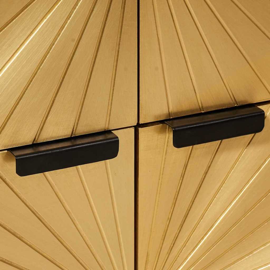Armario auxiliar con puerta Negro y dorado 60 x 33,5 x 75 cm