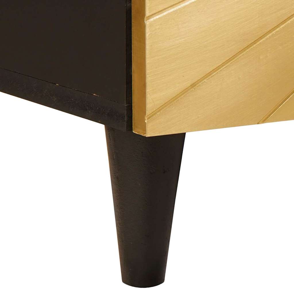 Armario auxiliar con puerta Negro y dorado 60 x 33,5 x 75 cm