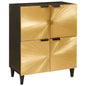Armario auxiliar con puerta Negro y dorado 60 x 33,5 x 75 cm
