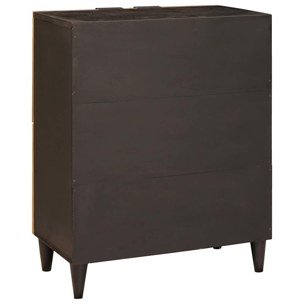 Armario auxiliar con puerta Negro y dorado 60 x 33,5 x 75 cm