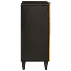 Armario auxiliar con puerta Negro y dorado 60 x 33,5 x 75 cm