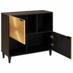 Armario auxiliar con estante Negro y dorado 80 x 33,5 x 75 cm