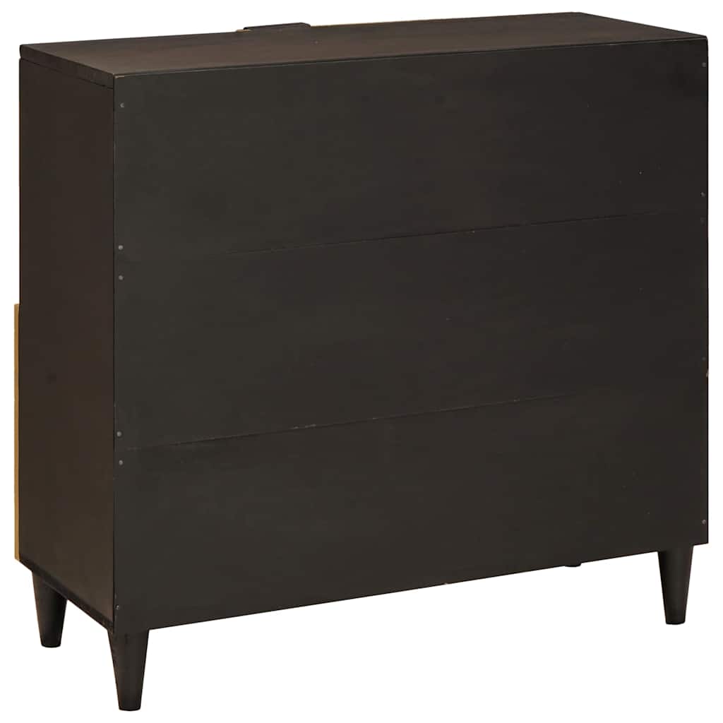 Armario auxiliar con estante Negro y dorado 80 x 33,5 x 75 cm