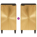 Armario auxiliar con estante Negro y dorado 80 x 33,5 x 75 cm