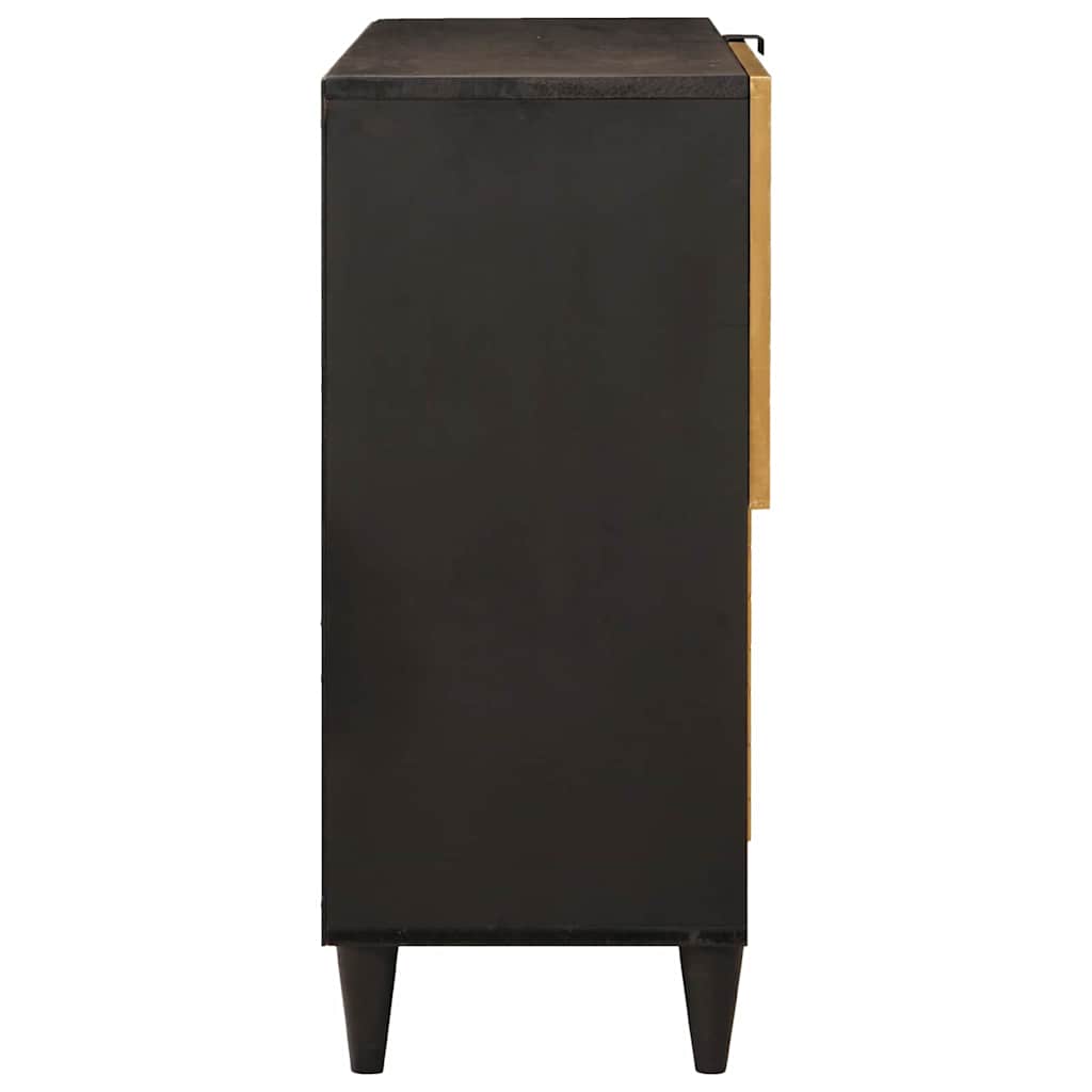 Armario auxiliar con estante Negro y dorado 80 x 33,5 x 75 cm