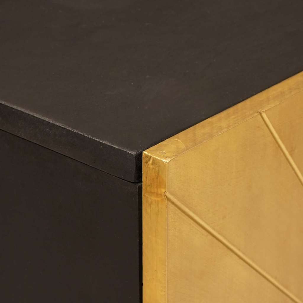 Armario auxiliar con estante Negro y dorado 90 x 33,5 x 75 cm