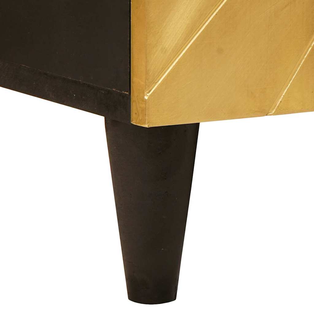 Armario auxiliar con estante Negro y dorado 90 x 33,5 x 75 cm