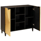 Armario auxiliar con estante Negro y dorado 90 x 33,5 x 75 cm