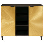 Armario auxiliar con estante Negro y dorado 90 x 33,5 x 75 cm