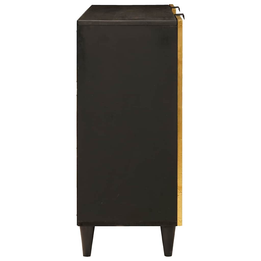 Armario auxiliar con estante Negro y dorado 90 x 33,5 x 75 cm