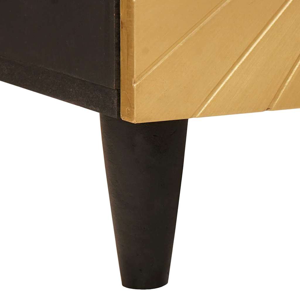 Armario auxiliar con cajón Negro y dorado 40 x 33,5 x 110 cm