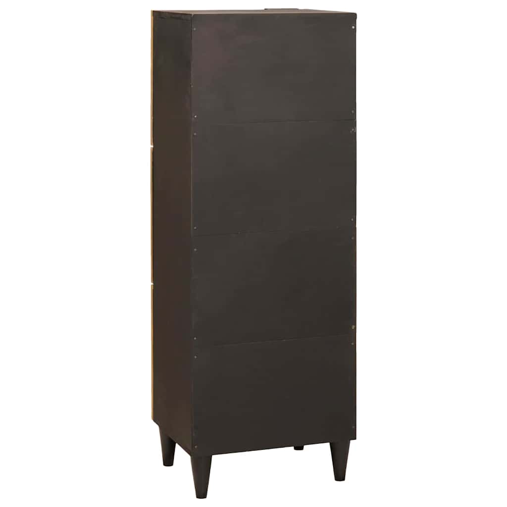 Armario auxiliar con cajón Negro y dorado 40 x 33,5 x 110 cm