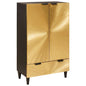 Armario auxiliar con cajón Negro y dorado 60 x 33,5 x 100 cm