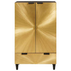 Armario auxiliar con cajón Negro y dorado 60 x 33,5 x 100 cm