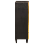 Armario auxiliar con cajón Negro y dorado 60 x 33,5 x 100 cm
