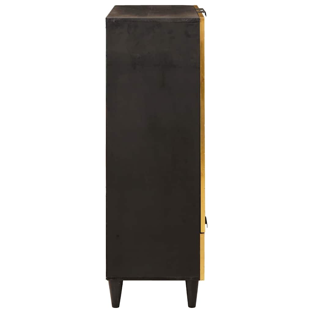 Armario auxiliar con cajón Negro y dorado 60 x 33,5 x 100 cm