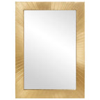 Espejo de baño Montada en la pared Dorado 50 x 2,5 x 70 cm