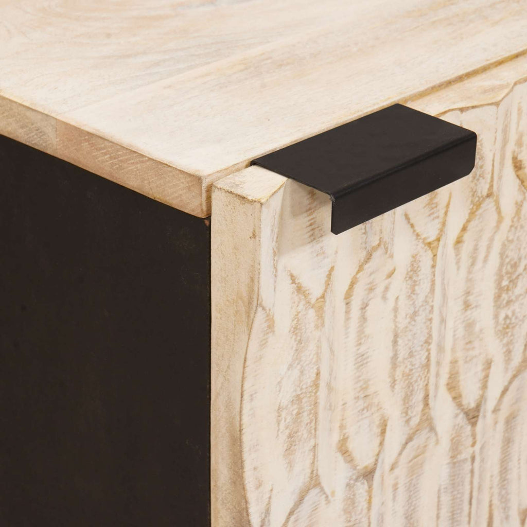 Armario de Noche 2 pcs 40 x 33 x 46 cm Madera de mango maciza