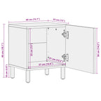 Armario de Noche 2 pcs 40 x 33 x 46 cm Madera de mango maciza