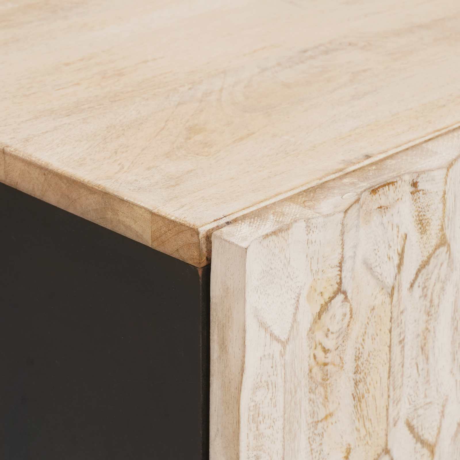 Armario de Noche 2 pcs 40 x 33 x 46 cm Madera de mango maciza