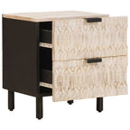Armario de Noche 2 pcs 40 x 33 x 46 cm Madera de mango maciza
