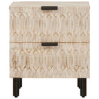Armario de Noche 2 pcs 40 x 33 x 46 cm Madera de mango maciza