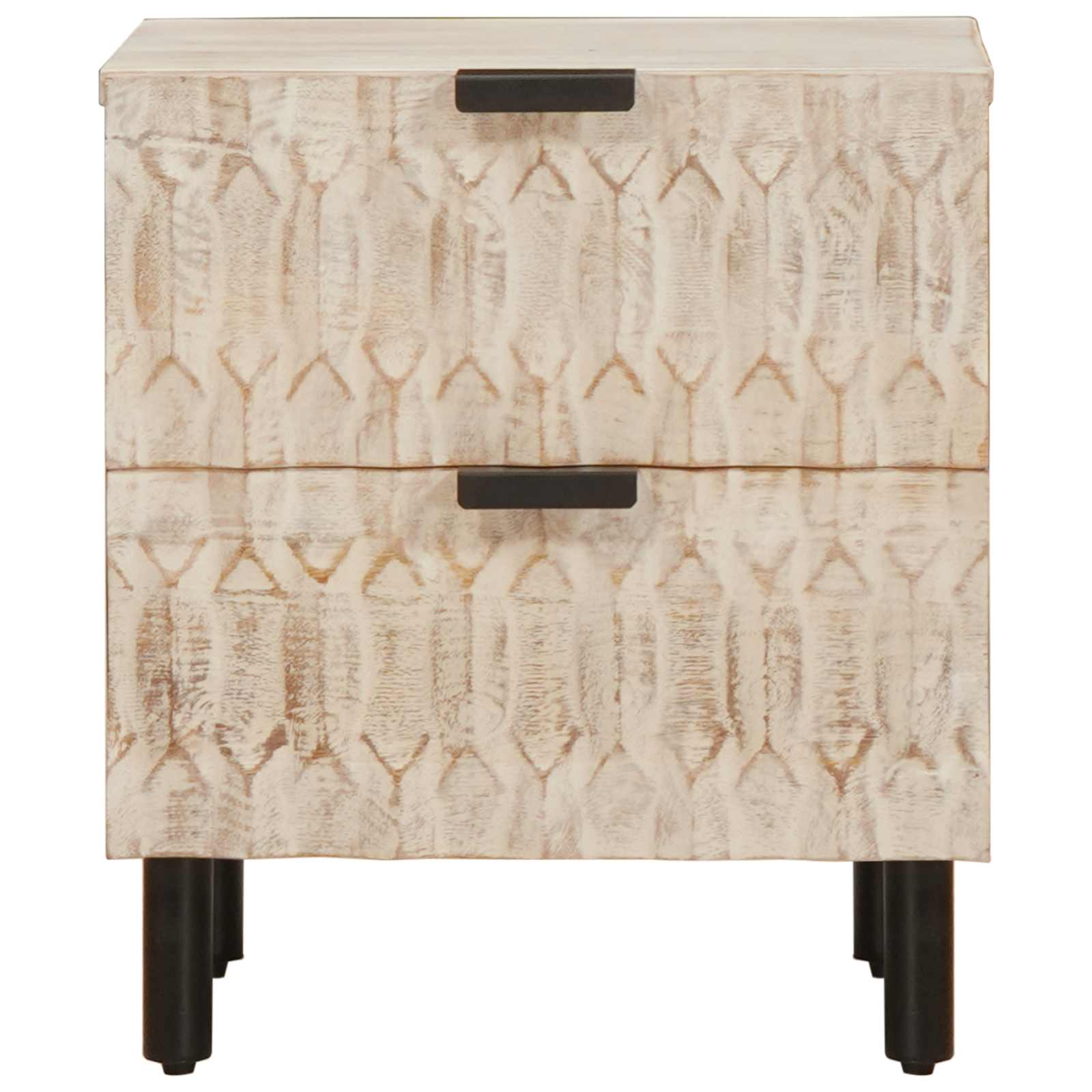 Armario de Noche 2 pcs 40 x 33 x 46 cm Madera de mango maciza