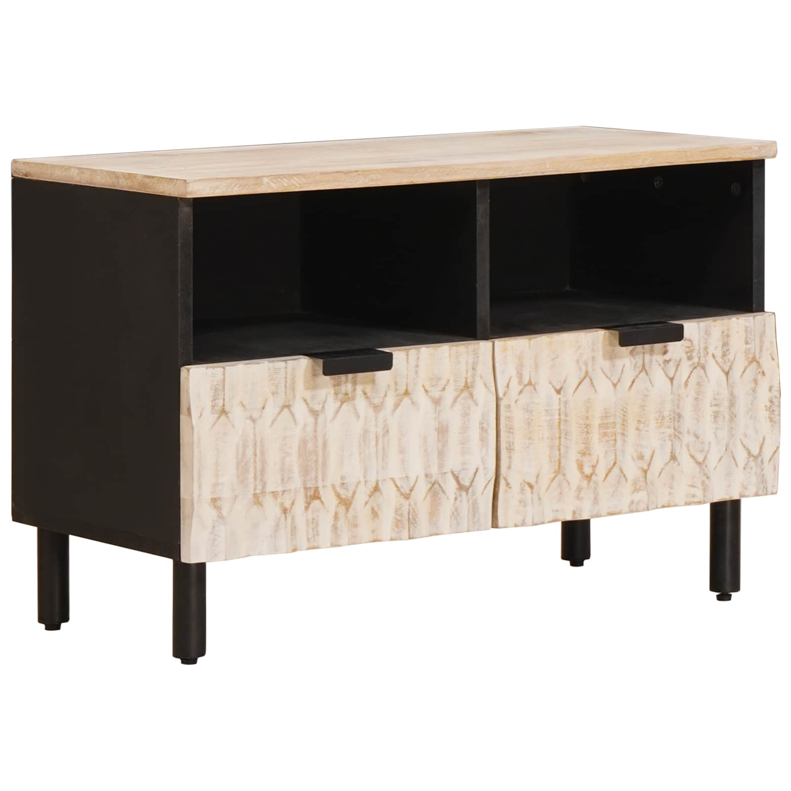 TV Cabinet with Drawer Brown Acacia Finish 70 x 33 x 46 cm