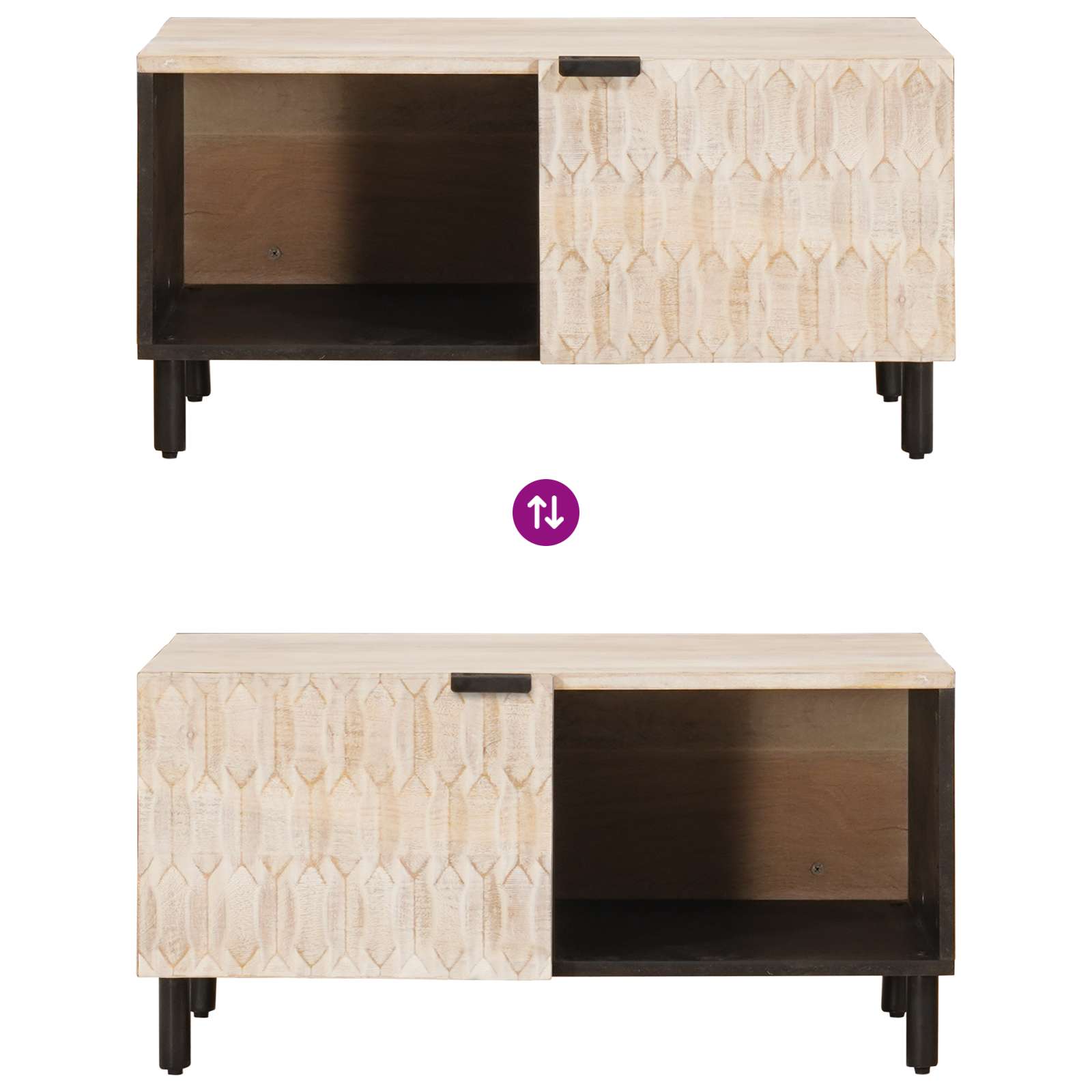 Mesa de Café 80 x 50 x 40 cm Madera de mango maciza