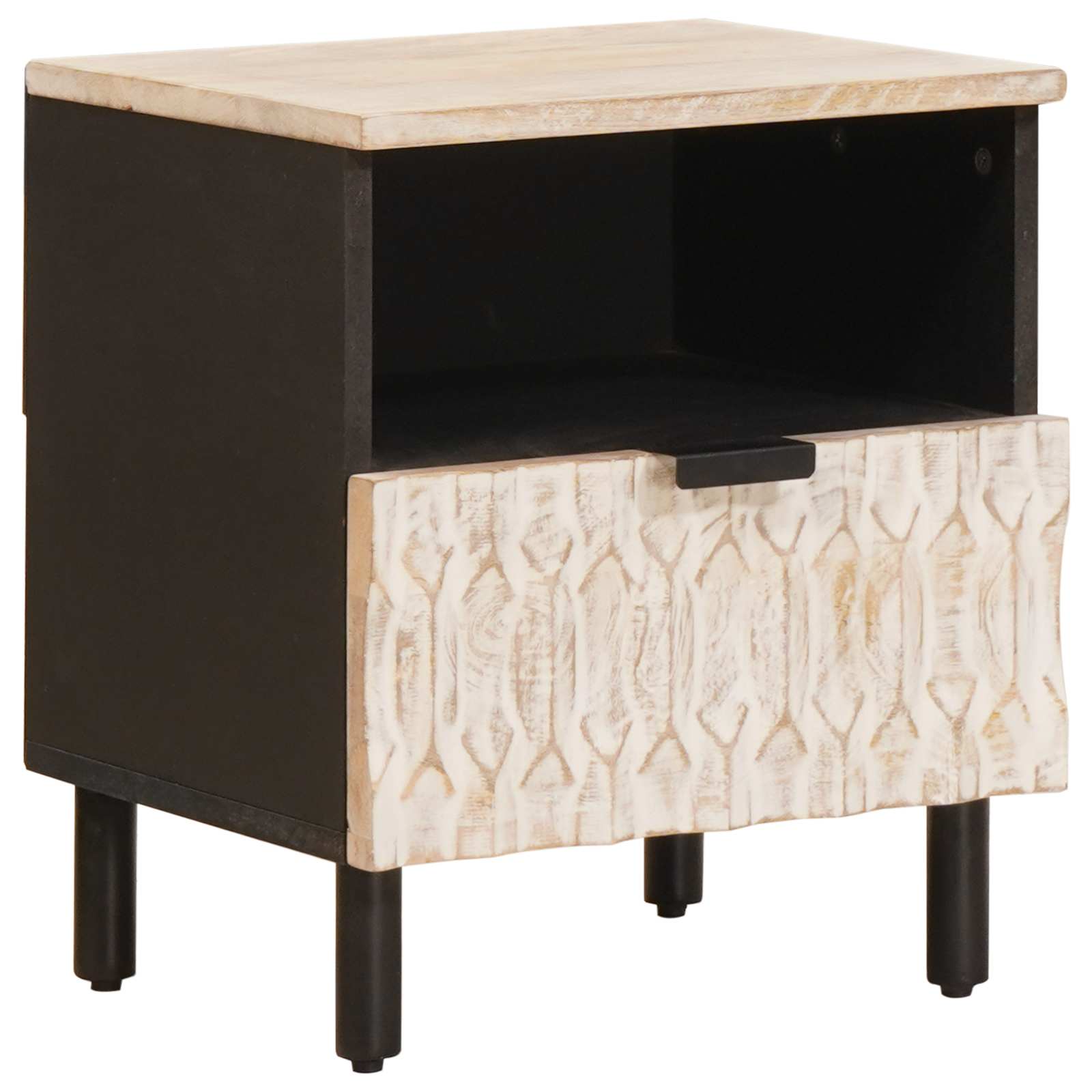 Armario de Noche 2 pcs 40 x 33 x 46 cm Madera de mango maciza