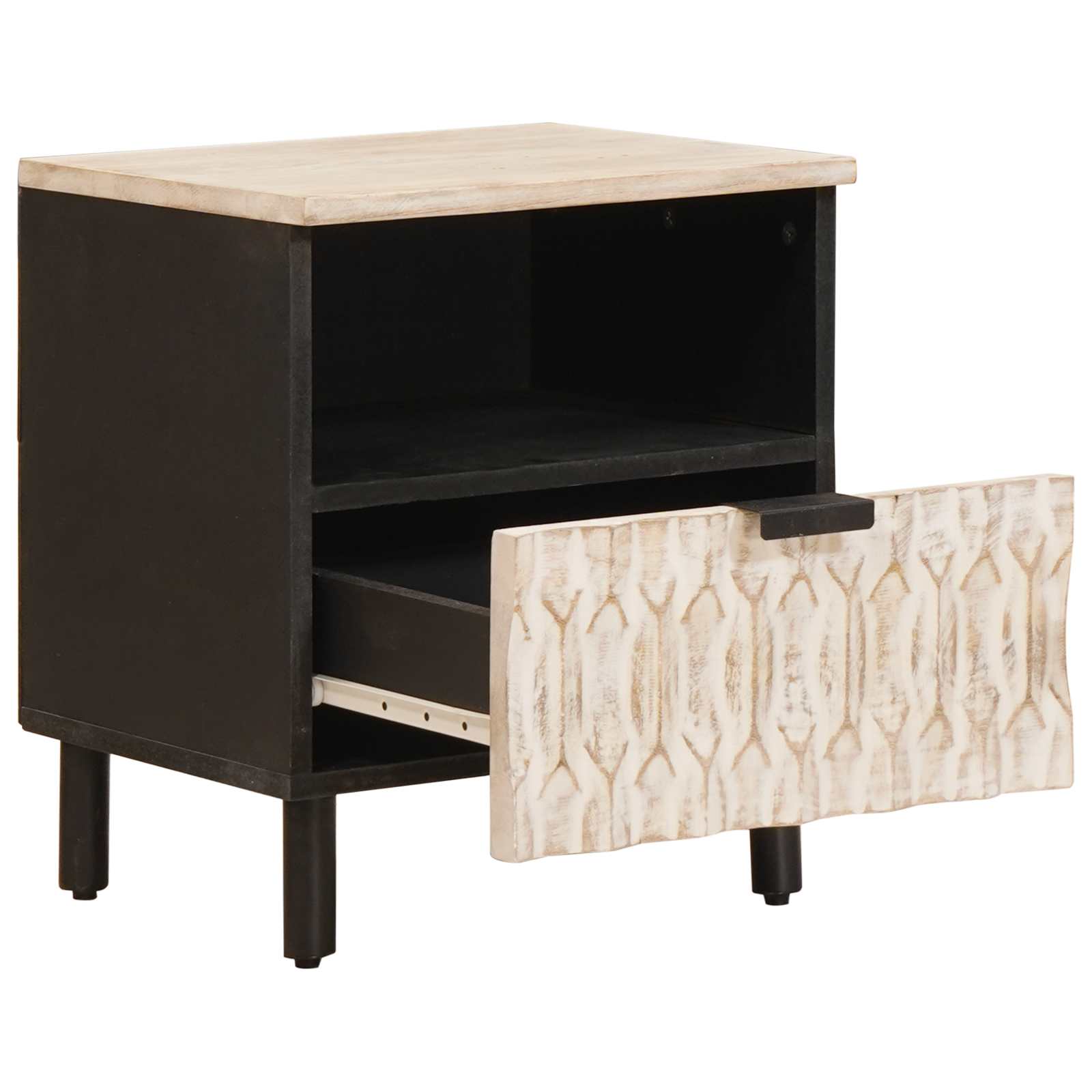 Armario de Noche 2 pcs 40 x 33 x 46 cm Madera de mango maciza