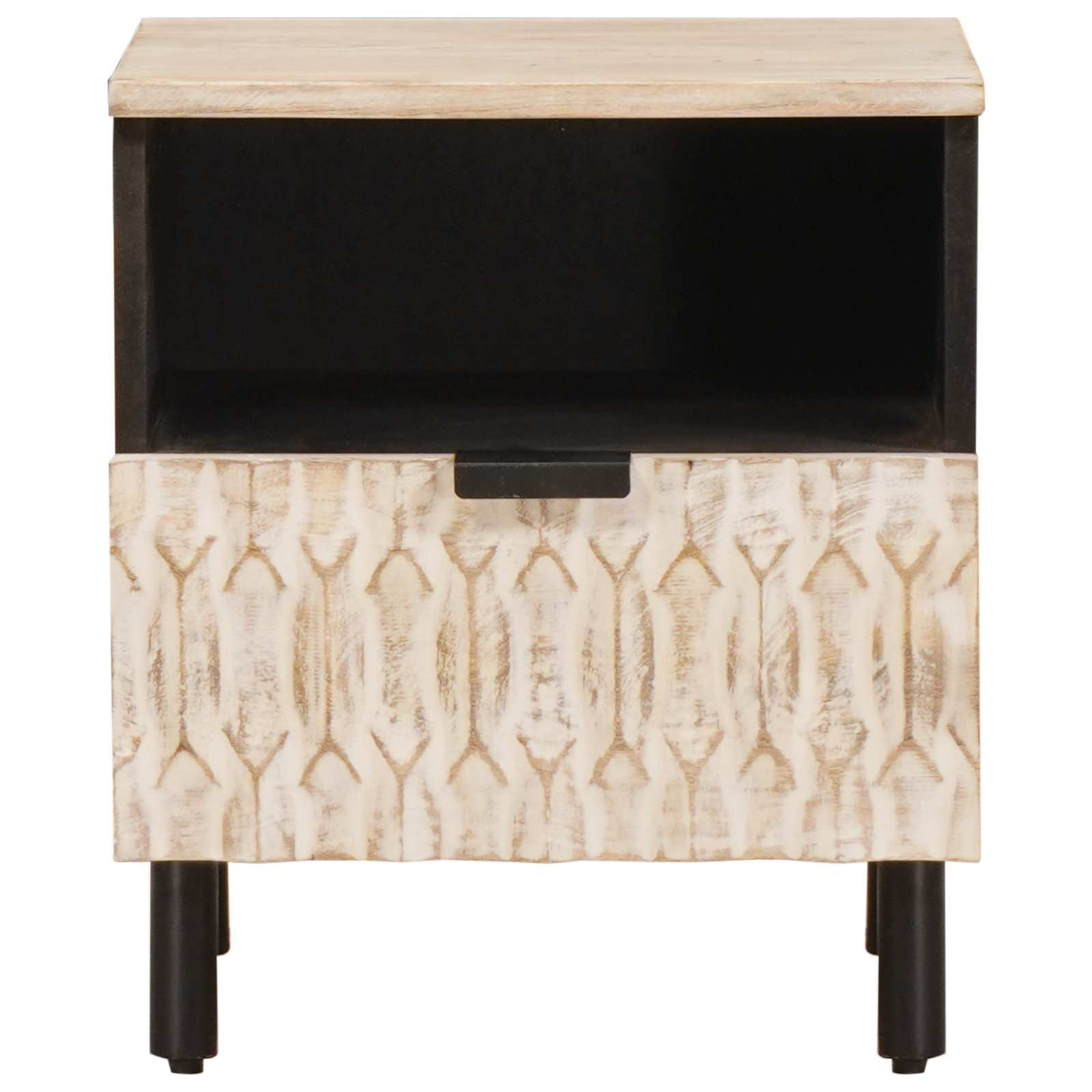 Armario de Noche 2 pcs 40 x 33 x 46 cm Madera de mango maciza
