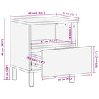 Armario de Noche 2 pcs 40 x 33 x 46 cm Madera de mango maciza