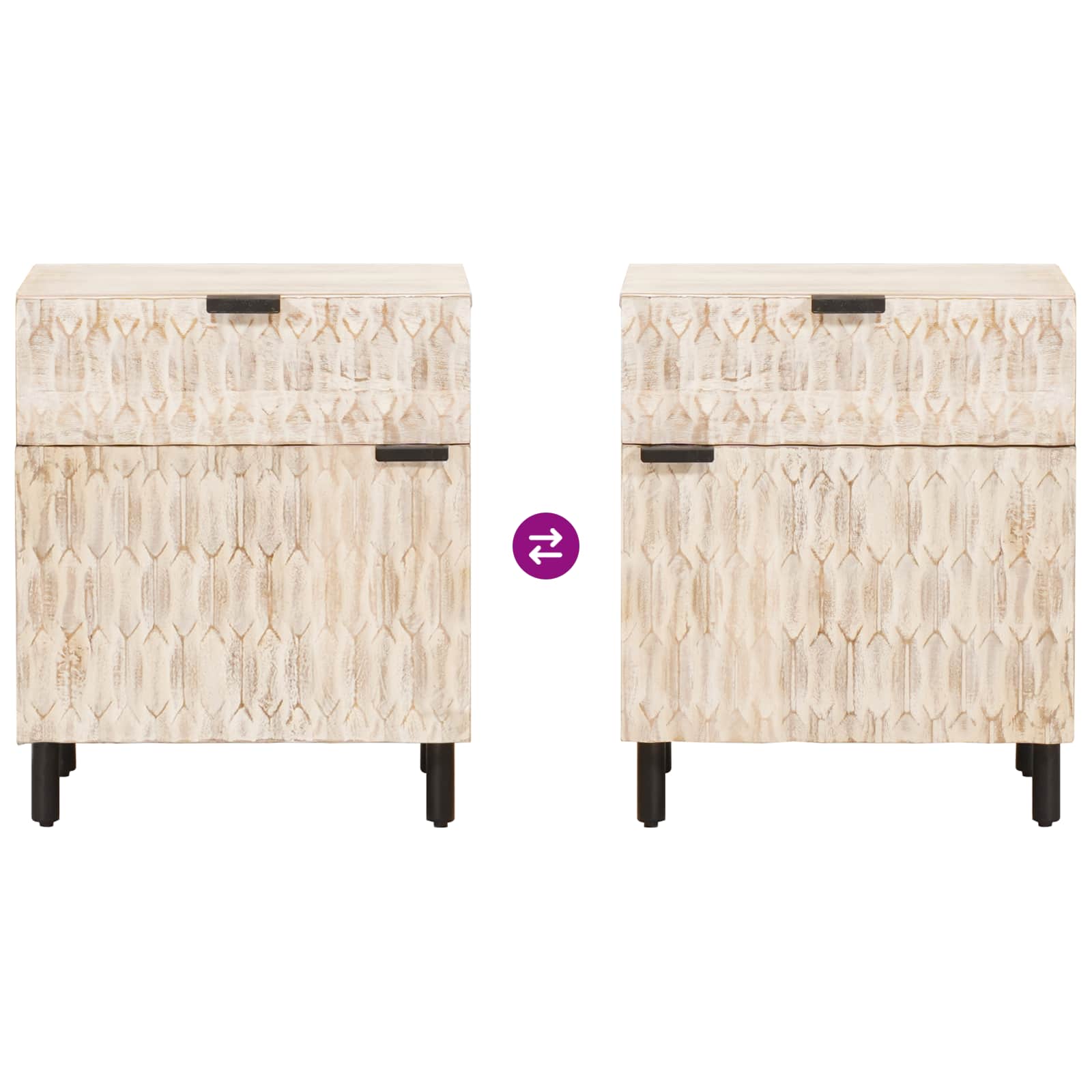 Armario de Noche 50 x 33 x 60 cm Madera de mango maciza