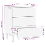 Armario de Noche 50 x 33 x 62 cm Madera de mango maciza