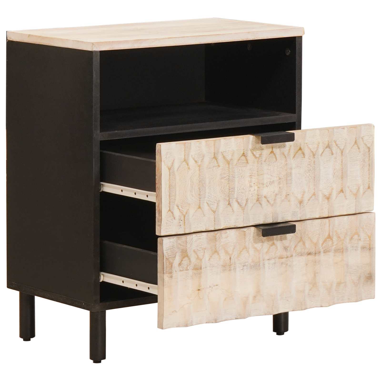Armario de Noche 50 x 33 x 60 cm Madera de mango maciza