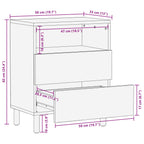 Armario de Noche 50 x 33 x 60 cm Madera de mango maciza