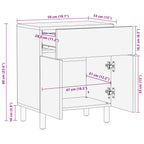Armario de Noche 50 x 33 x 60 cm Madera de mango maciza