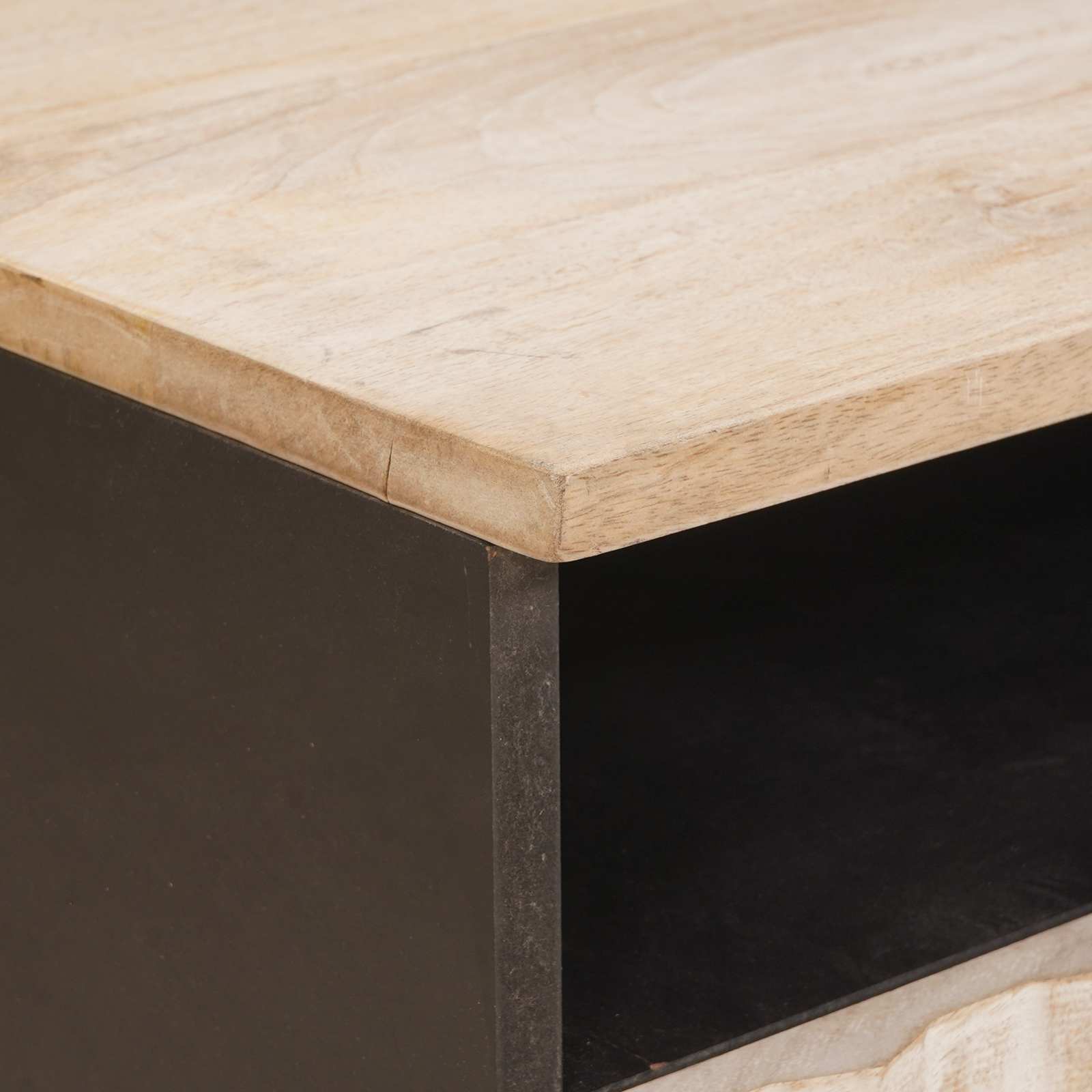 Mesa de Café con cajón 80 x 54 x 40 cm Madera de mango maciza
