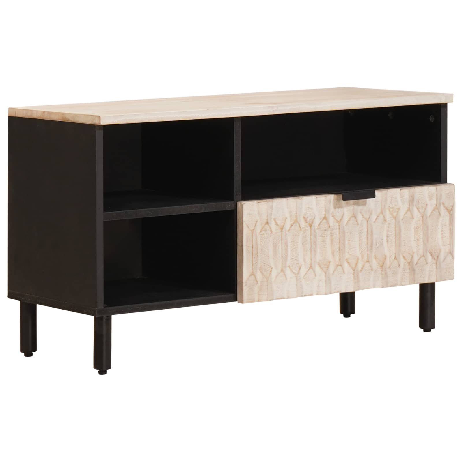 Mueble de TV con cajón Acabado de Acacia Marrón 80 x 33 x 46 cm