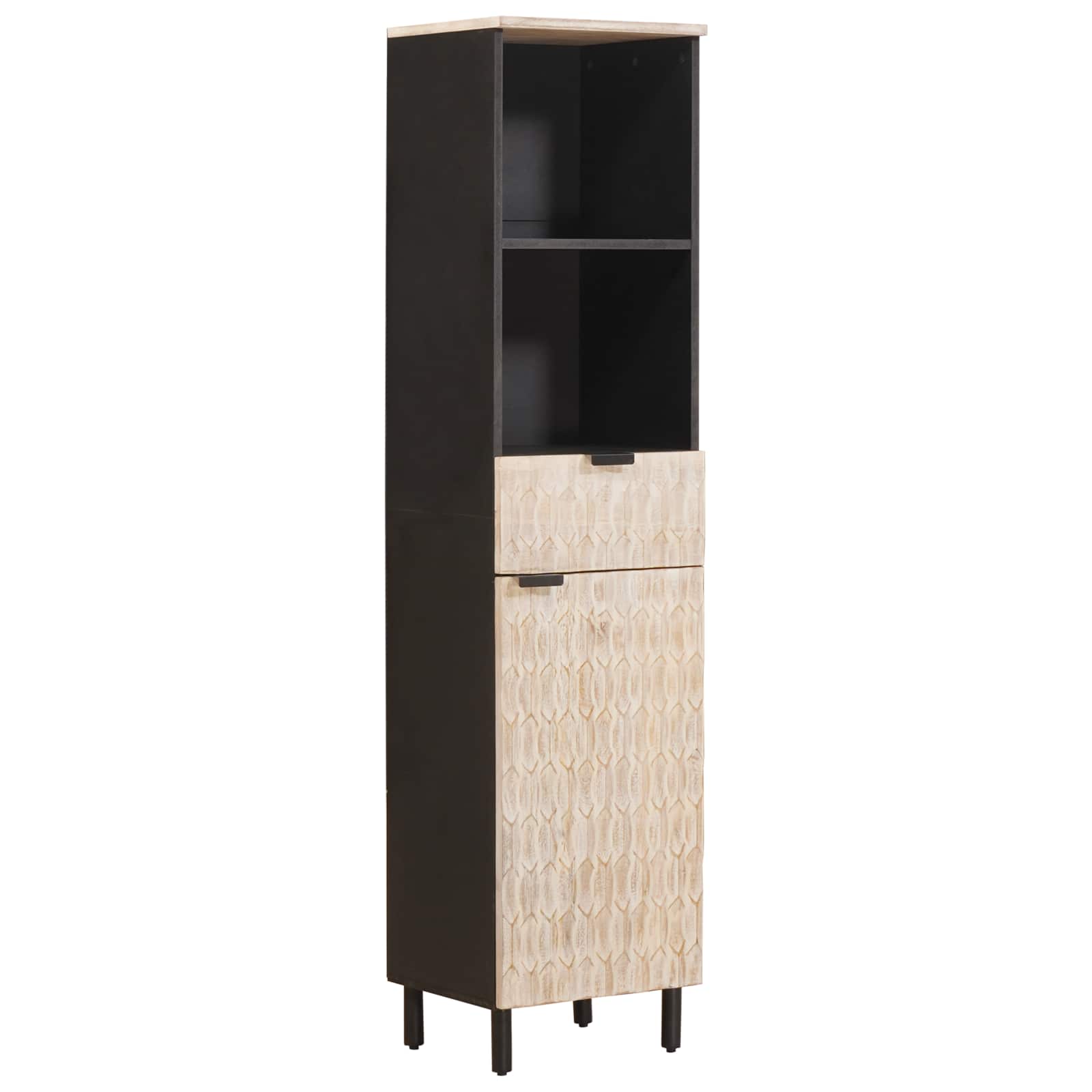Bathroom Cabinet with Brown Shelf 38 x 33 x 160 cm
