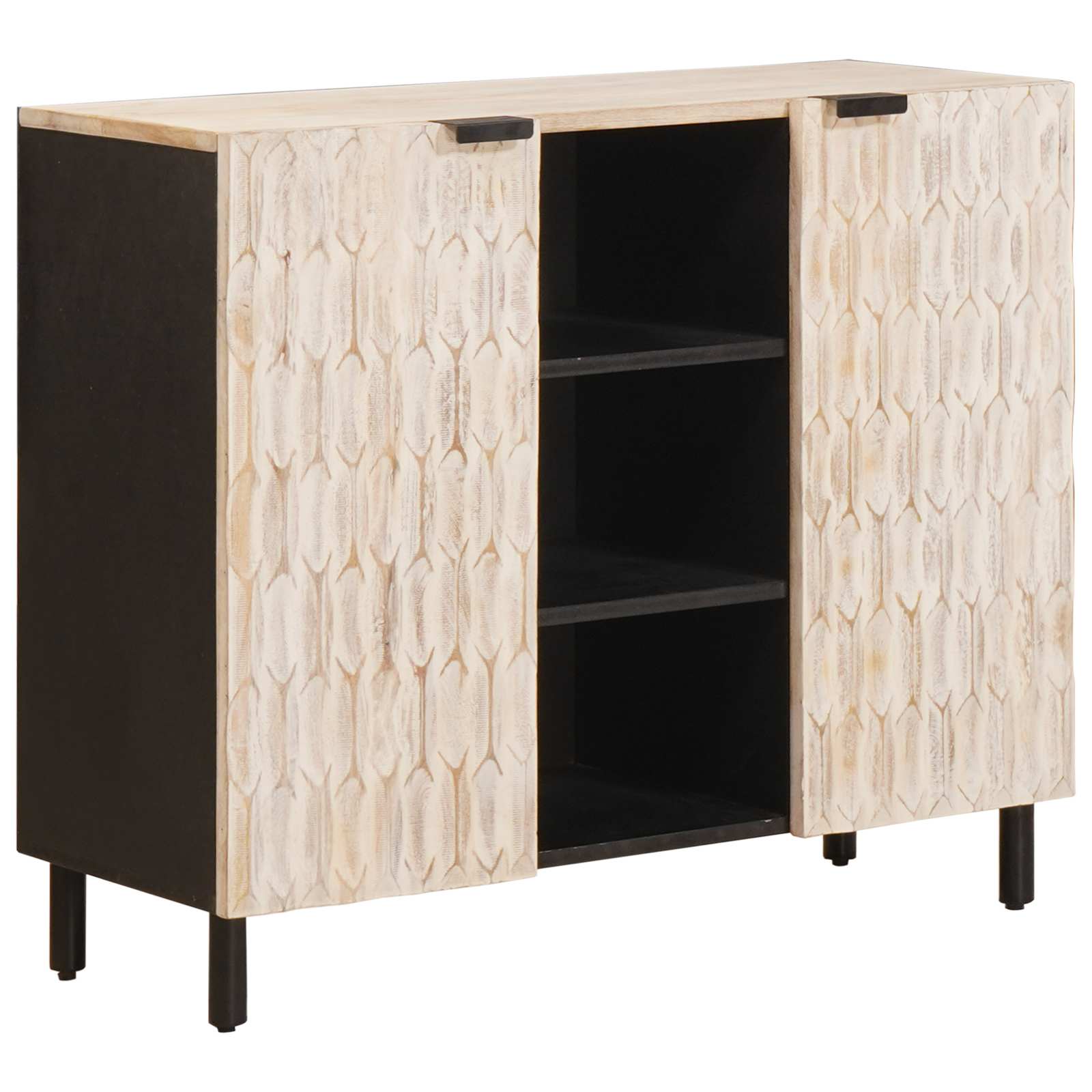 Aparador con estante Acabado de Acacia Marrón 90 x 33 x 75 cm