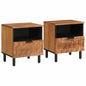 Armario de Noche 2 pcs 40 x 33 x 46 cm Madera de mango maciza
