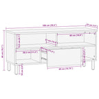 Mueble de TV Acabado de Acacia Marrón 100 x 33 x 46 cm