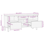 Mueble de TV Acabado de Acacia Marrón 100 x 33 x 46 cm