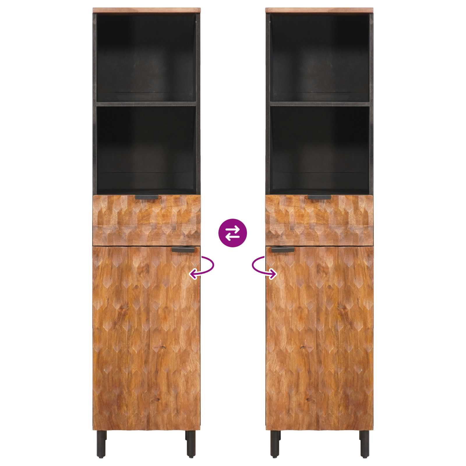 Mueble de Cuarto de Baño con estante Marrón 38 x 33 x 160 cm