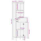 Mueble de Cuarto de Baño con estante Marrón 38 x 33 x 160 cm