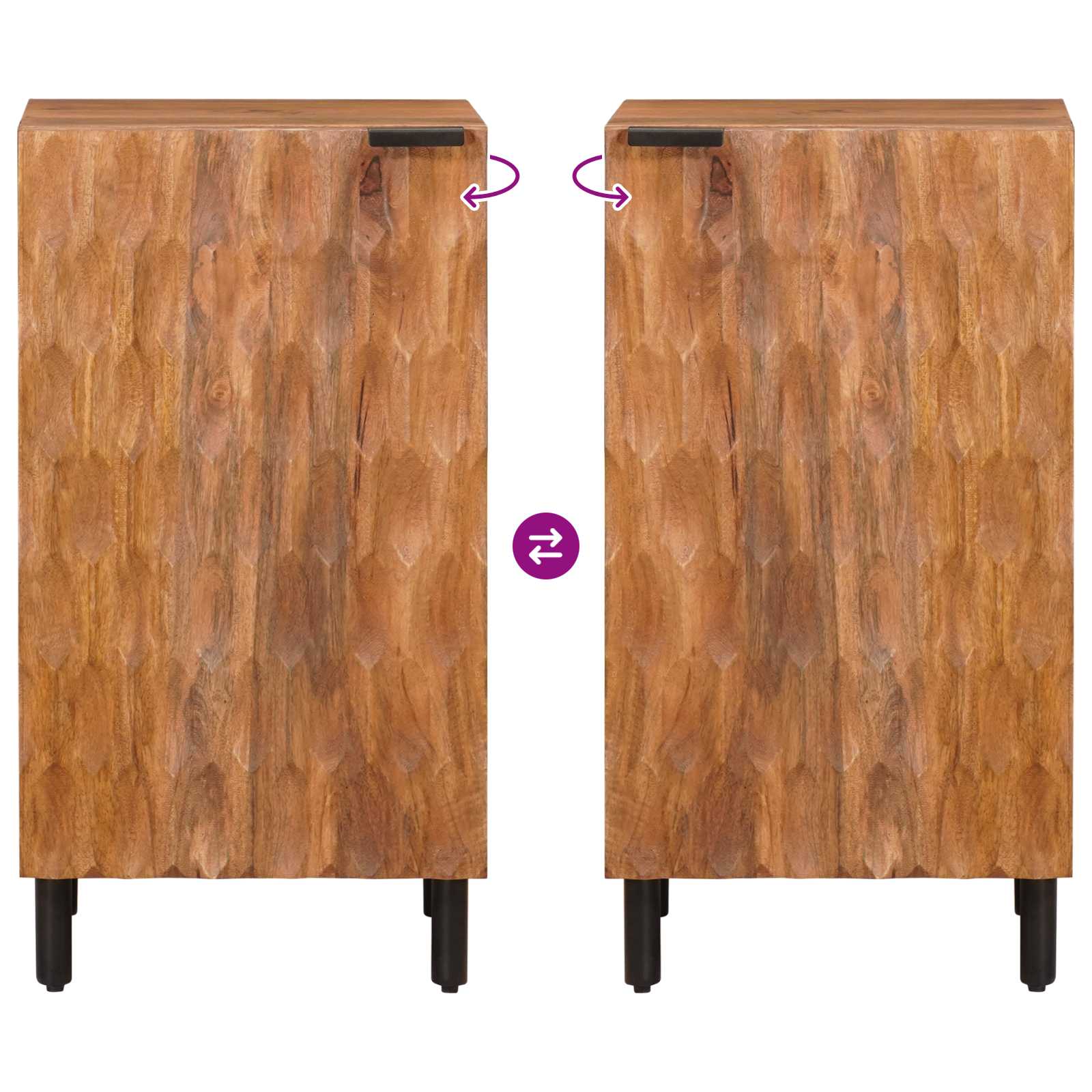 Aparador con puerta Acabado de Acacia Marrón 40 x 33 x 75 cm
