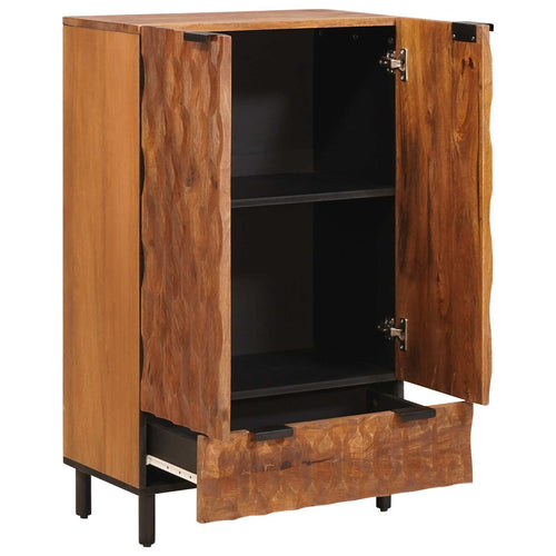 Aparador alto Acabado de Acacia Marrón 60 x 33 x 100 cm