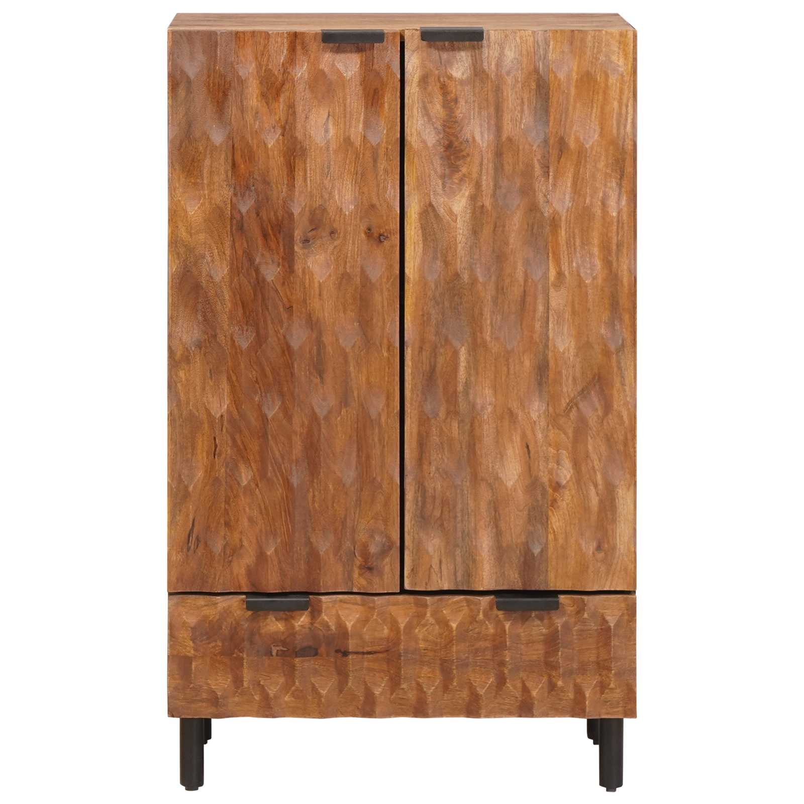 Aparador alto Acabado de Acacia Marrón 60 x 33 x 100 cm